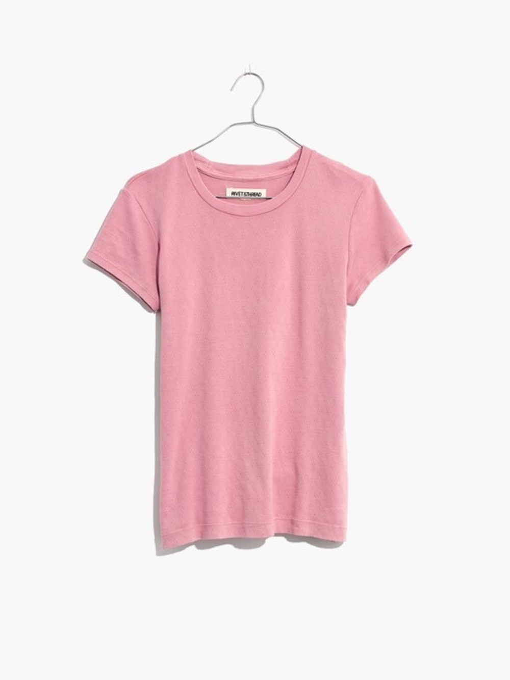 Madewell Rivet and Thread Crewneck Tee - Pink Sz. S